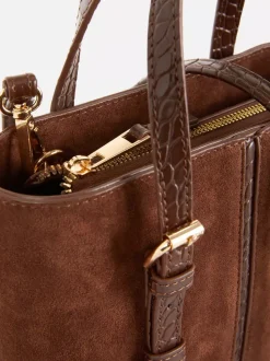 Mała torba shopper typu bucket ze sztucznej skóry