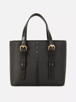 Mała torba shopper typu bucket ze sztucznej skóry