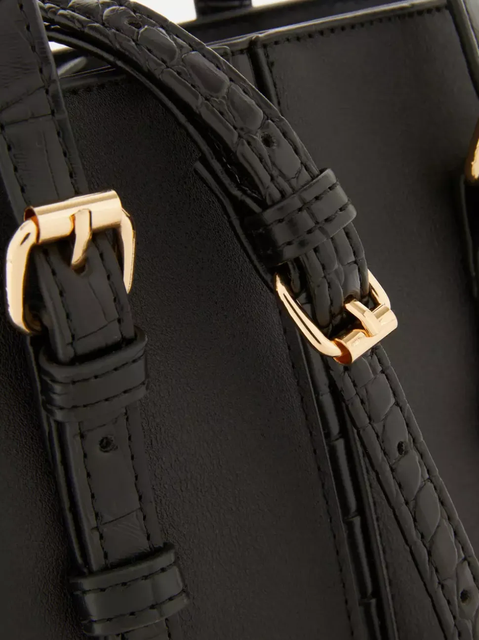 Mała torba shopper typu bucket ze sztucznej skóry