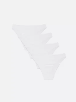 Majtki damskie z wysokim wycięciem, 4 pary