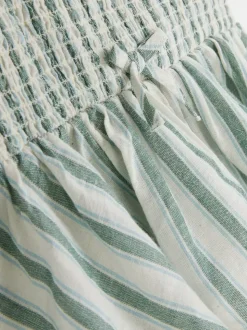 Marszczona bluzka bez rękawów w paski