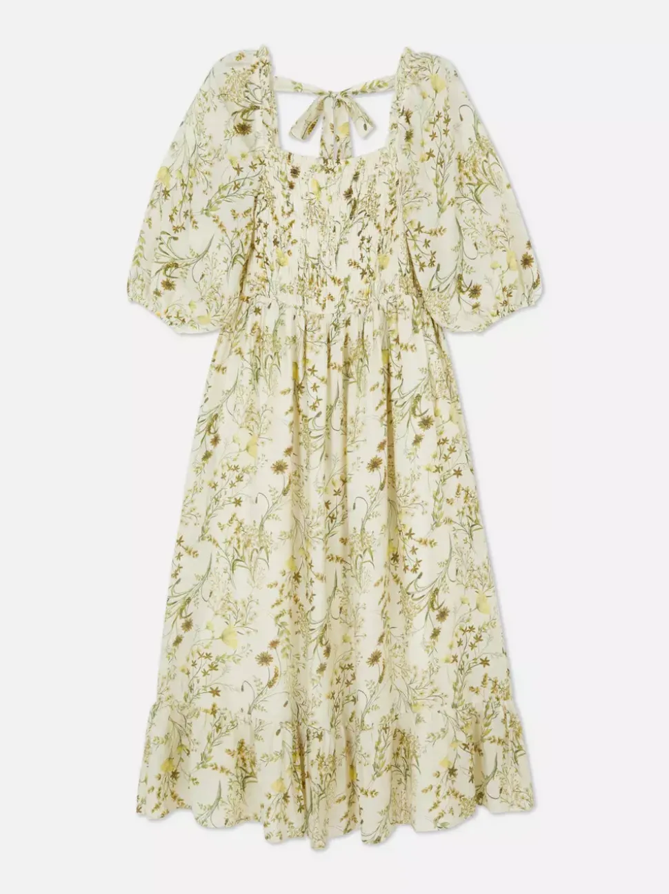 Marszczona sukienka maxi w kwiaty