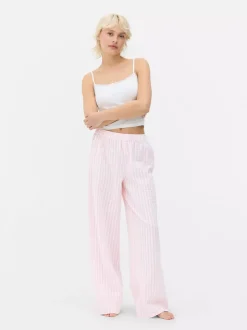 Marszczone spodnie od piżamy z szerokimi nogawkami