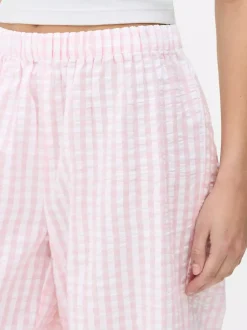 Marszczone spodnie od piżamy z szerokimi nogawkami