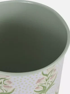 Metalowa doniczka z nadrukiem