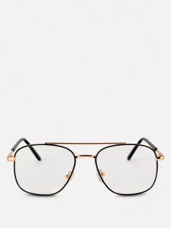 Metalowe okulary pilotki do czytania