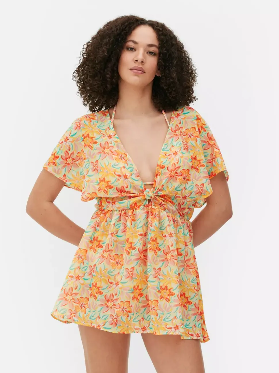 Minisukienka plażowa typu kaftan