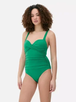 Modelujący strój kąpielowy z marszczonym wzorem