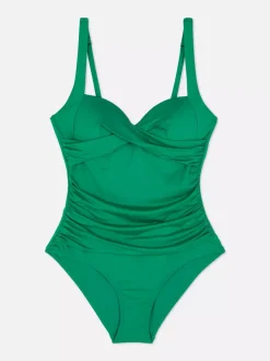 Modelujący strój kąpielowy z marszczonym wzorem