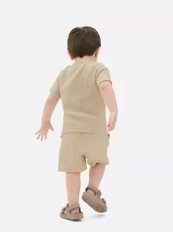 Muślinowy komplet z koszulą i szortami