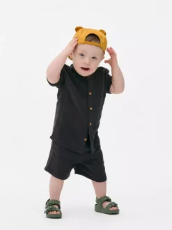 Muślinowy komplet z koszulą i szortami