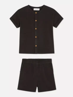 Muślinowy komplet z koszulą i szortami