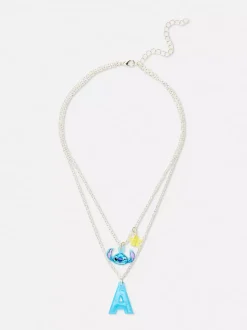 Naszyjnik z inicjałem i podwójnym łańcuchem, Disney