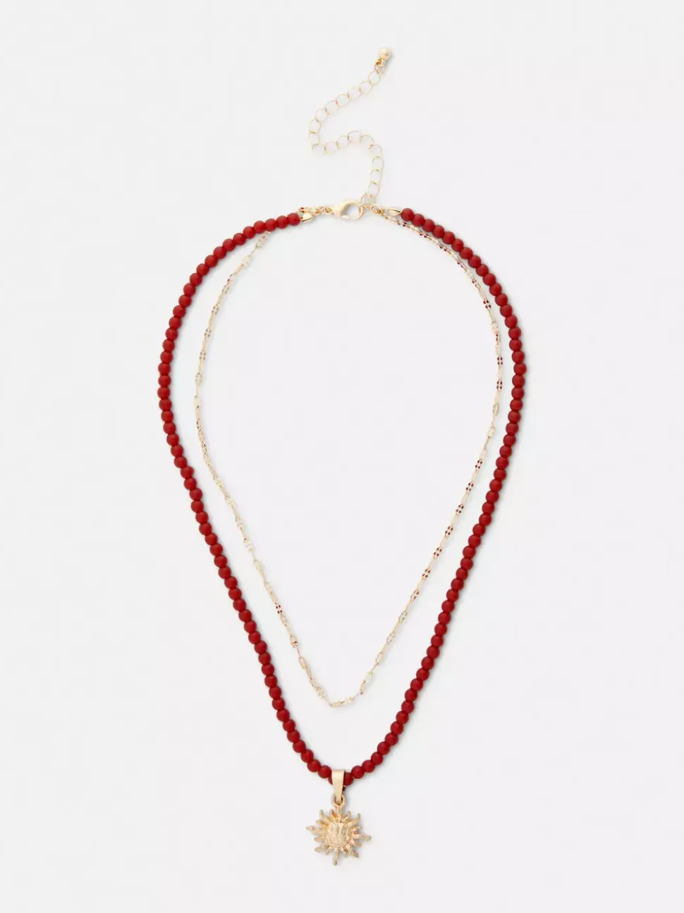 Naszyjnik z koralików z wisiorkiem z motywem słońca