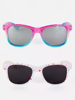 Okulary przeciwsłoneczne z kwadratową oprawą, 2 pary