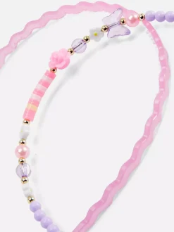 Opaski na głowę z koralikami, 2 szt.