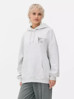 Oversize'owa bluza z kapturem i nadrukiem