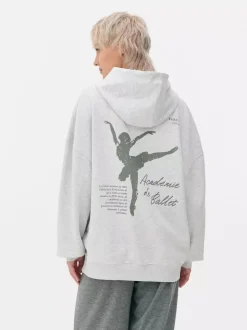 Oversize'owa bluza z kapturem i nadrukiem