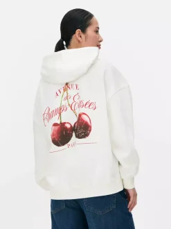 Oversize'owa bluza z kapturem i nadrukiem