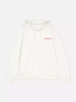 Oversize'owa bluza z kapturem i nadrukiem