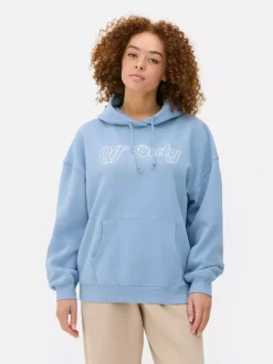 Oversize'owa bluza z kapturem i nadrukiem