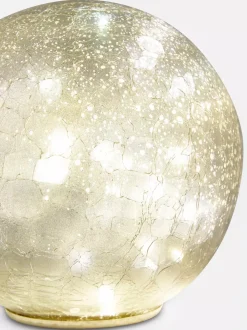 Ozdobna szklana kula LED z efektem spękanego szkła