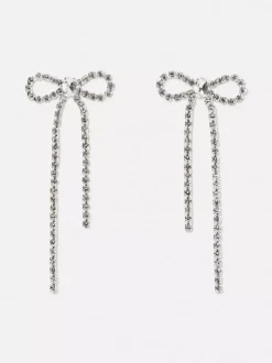 Ozdobne kolczyki wiszące w kształcie kokardy