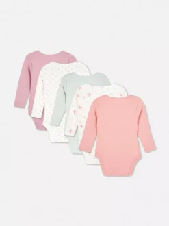 Pajacyki na długi rękaw z różnymi wzorami, 5 szt.