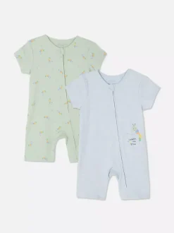 Pajacyki z suwakiem i napisem Watch Me Grow, 2 szt.