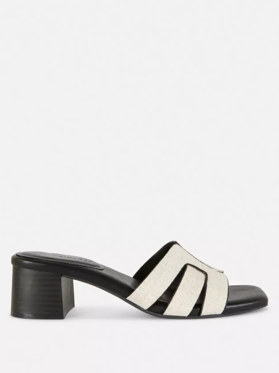 Pantofle bez pięty na słupku z plecionym paskiem