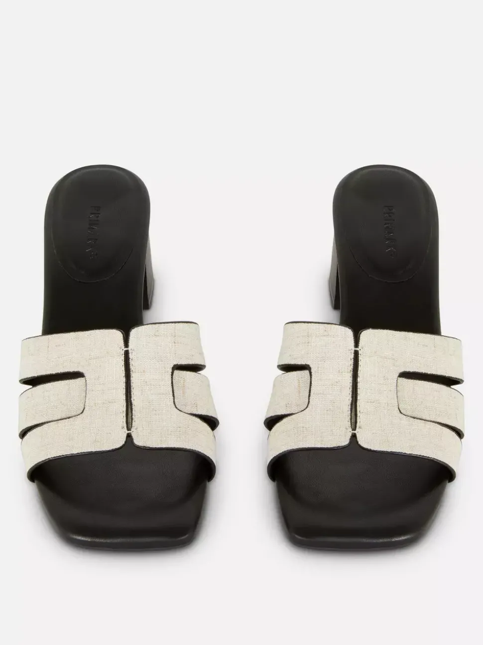 Pantofle bez pięty na słupku z plecionym paskiem