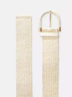 Pasek z rafii z metalicznymi detalami