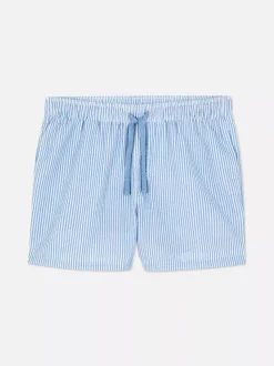 Pasiaste szorty ze sznurkiem z tkaniny seersucker