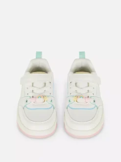 Płócienne buty sportowe z niską cholewką i tęczą