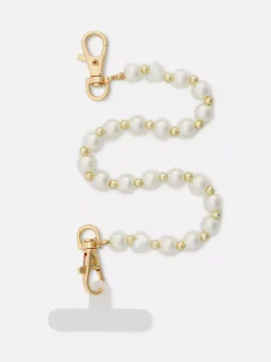 Perłowa przywieszka na telefon z koralikami