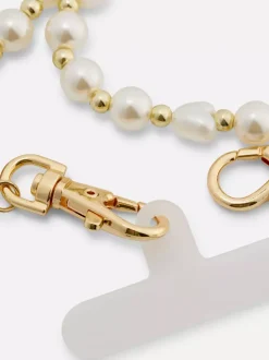 Perłowa przywieszka na telefon z koralikami