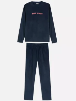 Piżama z długim rękawem i napisem