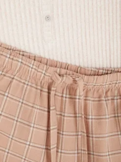 Piżama z długim rękawem i spodniami w kratę