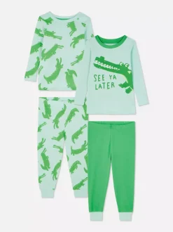 Piżama z długim rękawem w krokodyle, 2 szt.