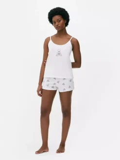 Piżama z górą na ramiączkach i szortami