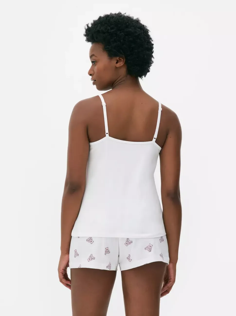 Piżama z górą na ramiączkach i szortami