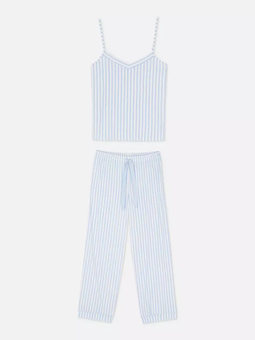 Piżama z górą na ramiączkach i długimi spodniami