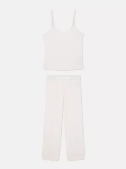 Piżama z górą na ramiączkach i długimi spodniami