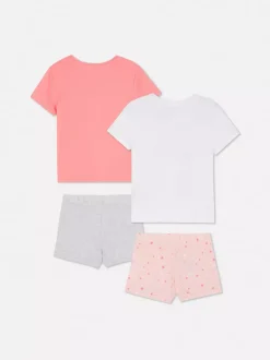 Piżama z szortami i motywem jednorożca, 2 komplety