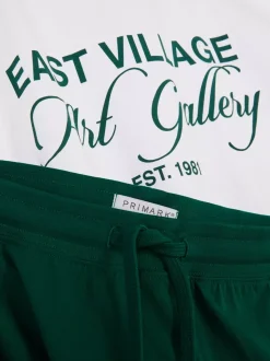 Piżama z szortami i nadrukiem