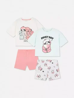 Piżama z szortami z motywem leniwca, 2 komplety