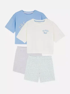 Piżama z szortami z nadrukiem, 2 komplety