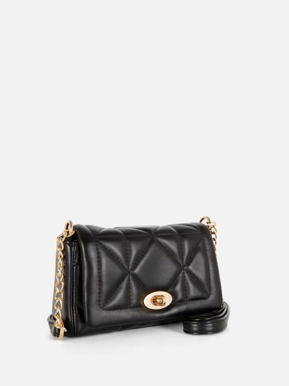 Pikowana torba na ramię z obracaną klamrą