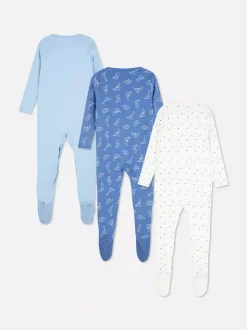 Śpioszki na długi rękaw z motywem dinozaura, 3 szt.