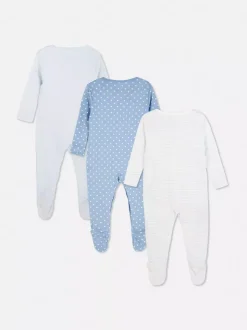 Śpioszki z długim rękawem w gwiazdki, 3 szt.